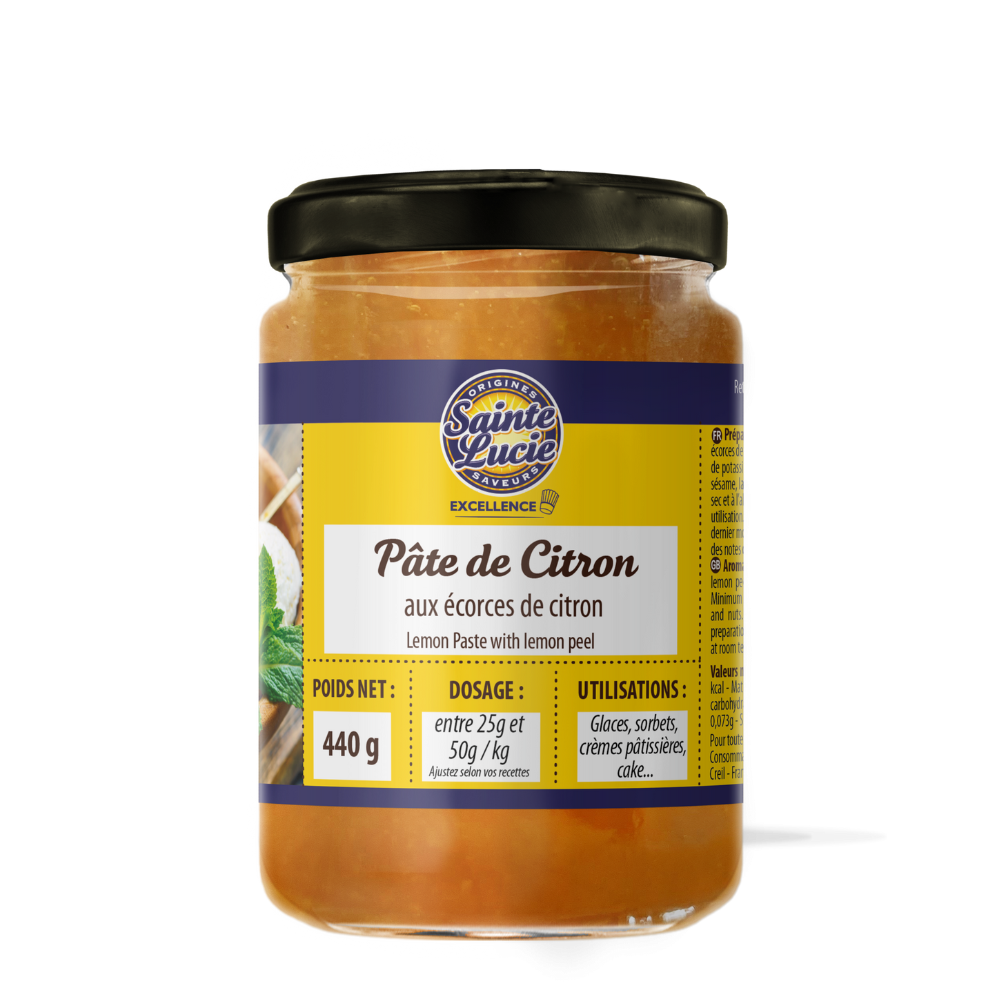 Pâte de Citron d'aromatisation - Pot de 440g Sainte Lucie